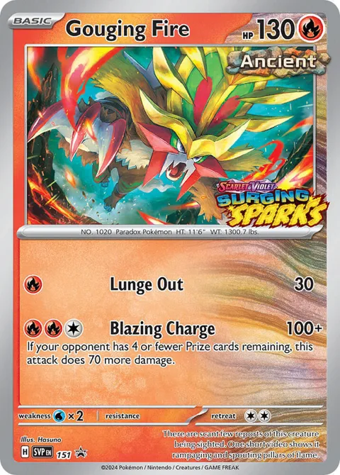 Gouging Fire #151 Holofoil Pokémon card from Scarlet & Violet Promo Cards