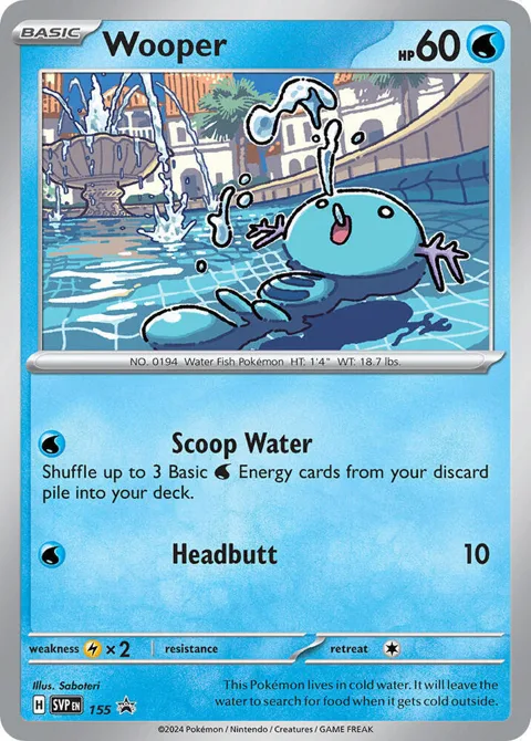 Wooper #155 Holofoil Pokémon card from Scarlet & Violet Promo Cards