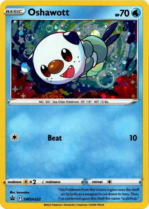 Oshawott - SWSH222 Cosmo Holo #SWSH222 Holofoil Pokémon card from Sword & Shield Promo Cards