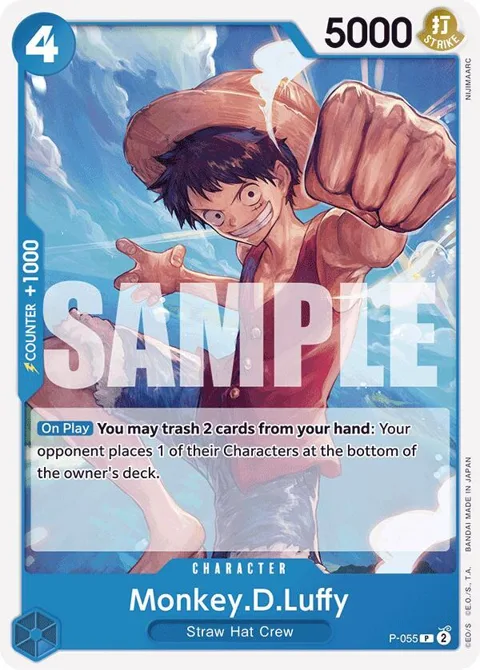 Monkey.D.Luffy Reprint P-055 One Piece card from Premium Booster -The Best-