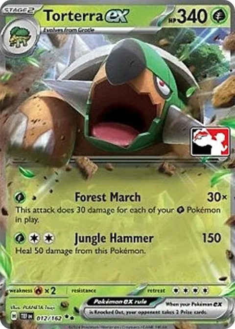 Torterra ex #012/162 Holofoil Pokémon card from Prize Pack Series Cards
