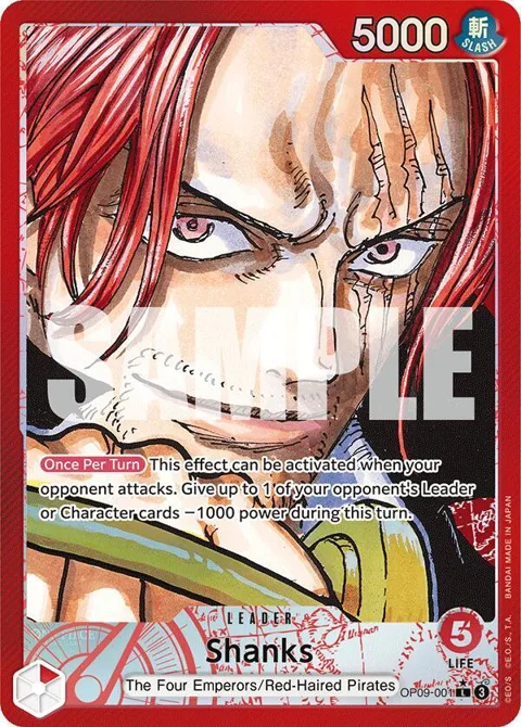 Shanks Alt Art OP09-001 One Piece card from Emperors in the New World