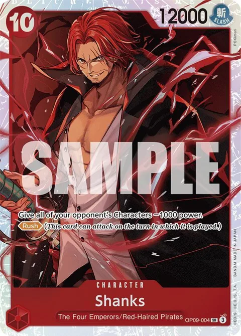 Shanks OP09-004 One Piece card from Emperors in the New World