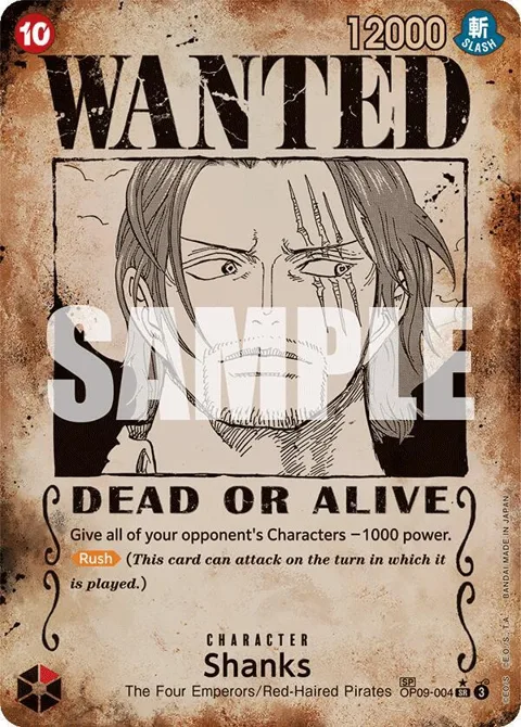 Shanks Wanted Poster OP09-004 One Piece card from Emperors in the New World