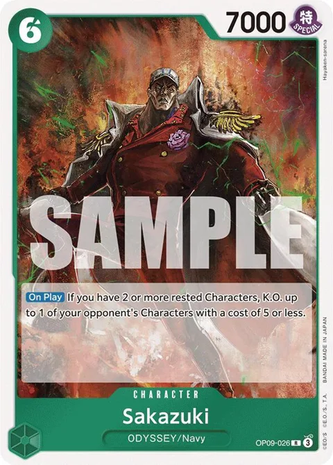 Sakazuki OP09-026 One Piece card from Emperors in the New World