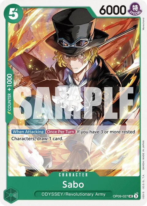 Sabo OP09-027 One Piece card from Emperors in the New World