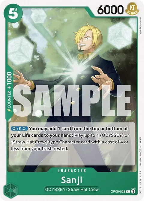 Sanji OP09-028 One Piece card from Emperors in the New World