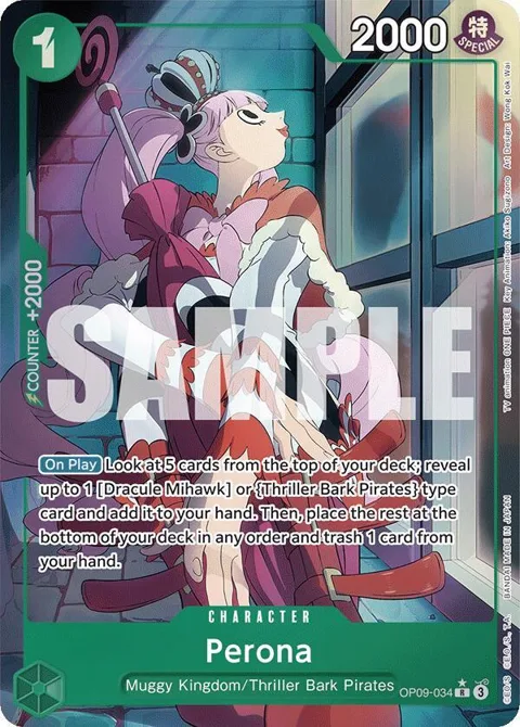 Perona Alt Art OP09-034 One Piece card from Emperors in the New World