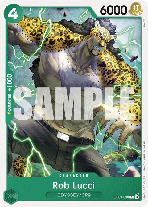 Rob Lucci OP09-038 One Piece card from Emperors in the New World
