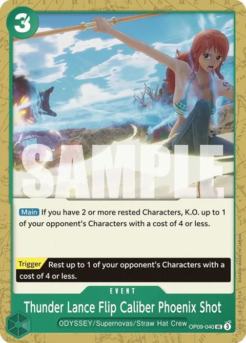 Thunder Lance Flip Caliber Phoenix Shot OP09-040 One Piece card from Emperors in the New World