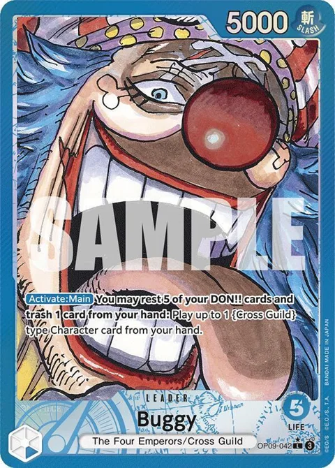 Buggy Alt Art OP09-042 One Piece card from Emperors in the New World