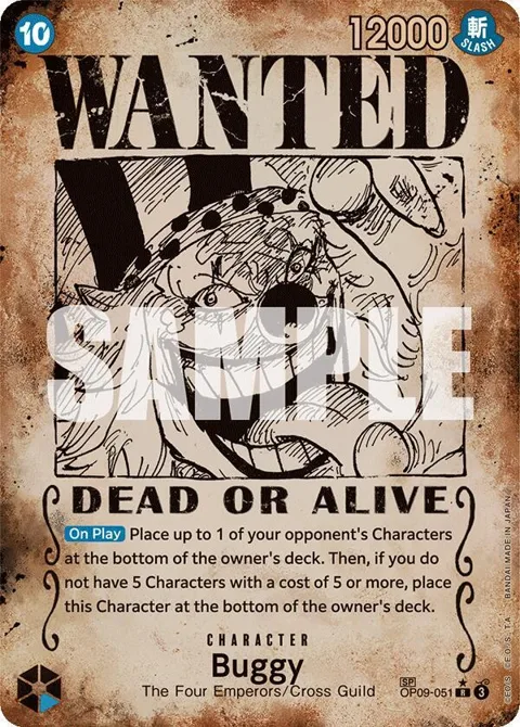 Buggy Wanted Poster OP09-051 One Piece card from Emperors in the New World