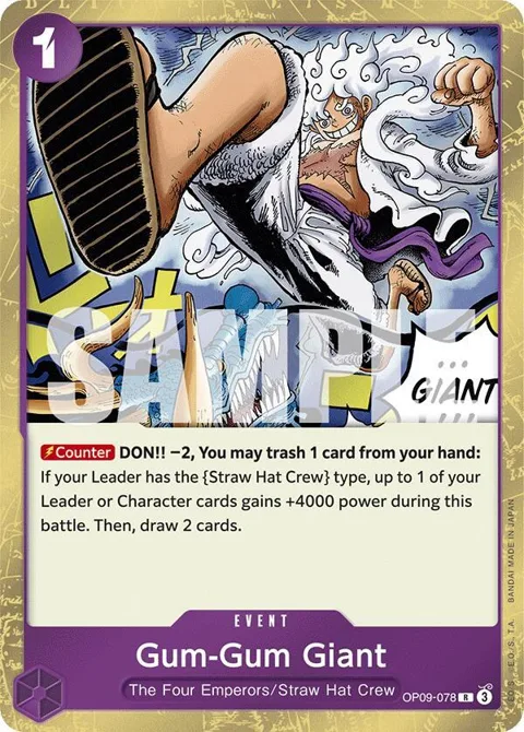 Gum-Gum Giant OP09-078 One Piece card from Emperors in the New World