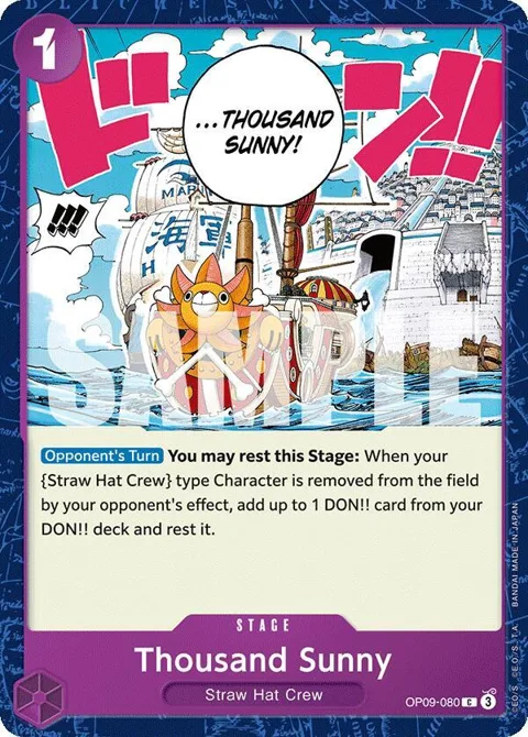 Thousand Sunny OP09-080 One Piece card from Emperors in the New World