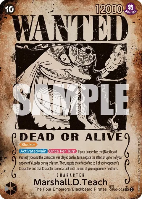 Marshall.D.Teach Wanted Poster OP09-093 One Piece card from Emperors in the New World