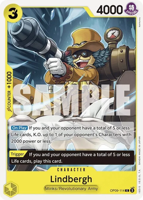 Lindbergh OP09-114 One Piece card from Emperors in the New World