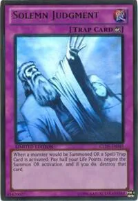Solemn Judgment GLD5-EN045 Yu-Gi-Oh card from Gold Series: Haunted Mine