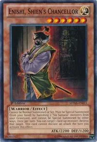 Enishi, Shien's Chancellor SDWA-EN011 Yu-Gi-Oh card from Structure Deck: Samurai Warlords