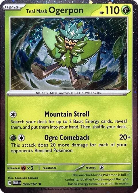 Teal Mask Ogerpon - 024/167 Cosmos Holo #024/167 Holofoil Pokémon card from Miscellaneous Cards & Products