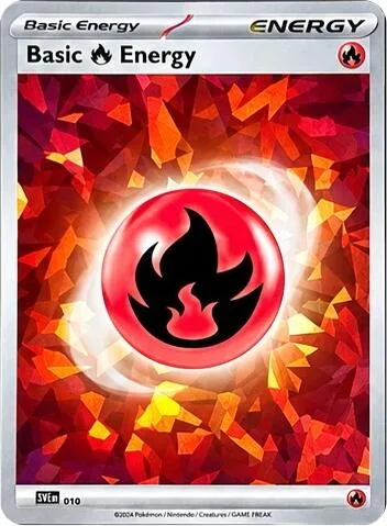 Basic Fire Energy Cracked Ice Holo #010 Holofoil Pokémon card from Scarlet & Violet Energies