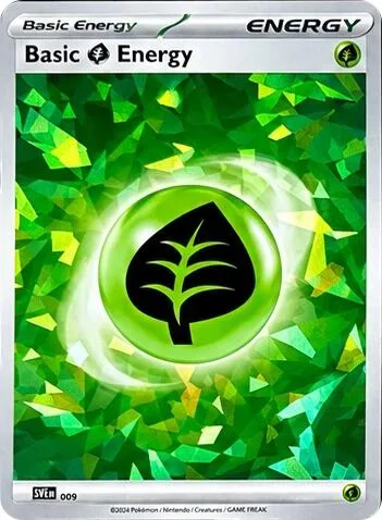 Basic Grass Energy Cracked Ice Holo #009 Holofoil Pokémon card from Scarlet & Violet Energies