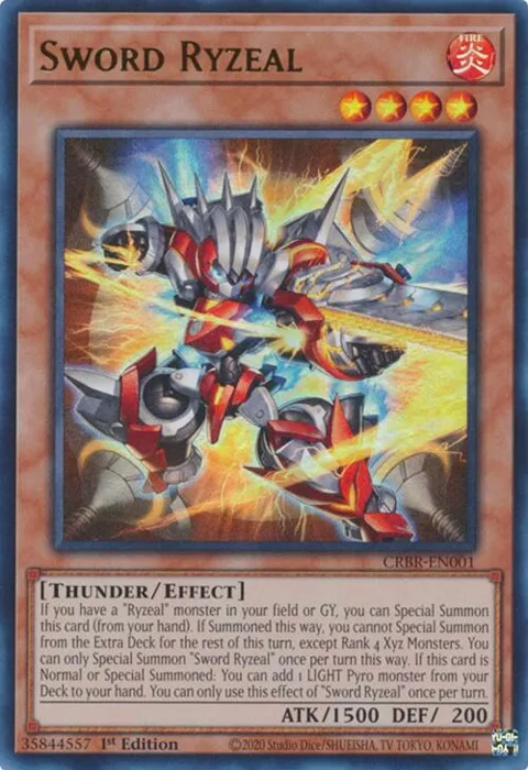 Sword Ryzeal CRBR-EN001 Yu-Gi-Oh card from Crossover Breakers