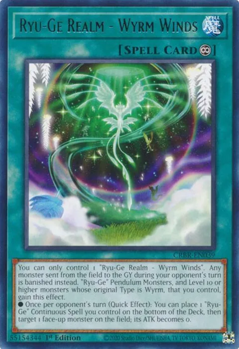 Ryu-Ge Realm - Wyrm Winds CRBR-EN039 Yu-Gi-Oh card from Crossover Breakers