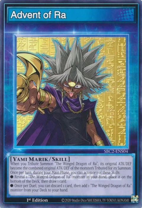 Advent of Ra SBC2-ENS04 Yu-Gi-Oh card from Speed Duel: Battle City Finals