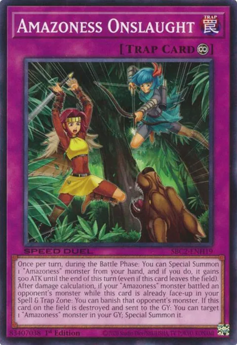 Amazoness Onslaught SBC2-ENH19 Yu-Gi-Oh card from Speed Duel: Battle City Finals