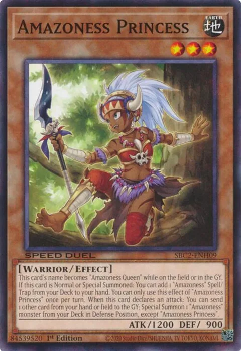 Amazoness Princess SBC2-ENH09 Yu-Gi-Oh card from Speed Duel: Battle City Finals