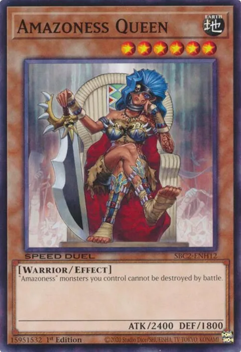 Amazoness Queen SBC2-ENH12 Yu-Gi-Oh card from Speed Duel: Battle City Finals