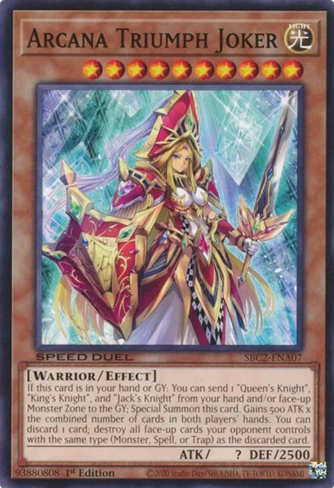 Arcana Triumph Joker SBC2-ENA07 Yu-Gi-Oh card from Speed Duel: Battle City Finals