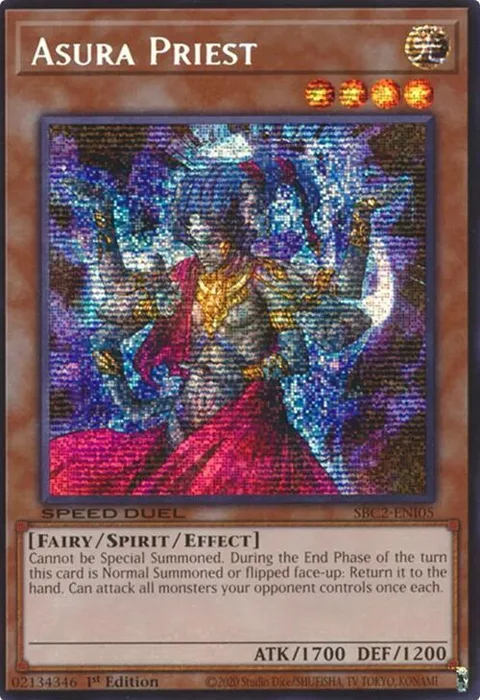 Asura Priest PSR SBC2-ENI05 Yu-Gi-Oh card from Speed Duel: Battle City Finals