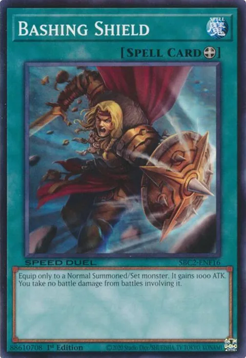 Bashing Shield SBC2-ENF16 Yu-Gi-Oh card from Speed Duel: Battle City Finals