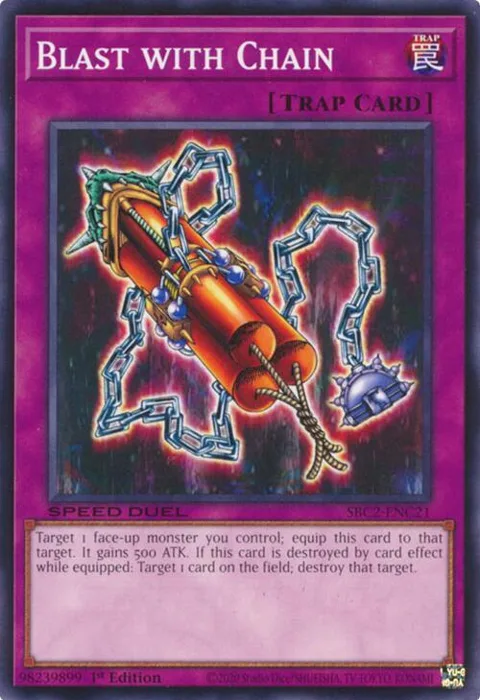 Blast with Chain SBC2-ENC21 Yu-Gi-Oh card from Speed Duel: Battle City Finals