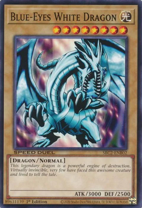 Blue-Eyes White Dragon SBC2-ENB02 Yu-Gi-Oh card from Speed Duel: Battle City Finals