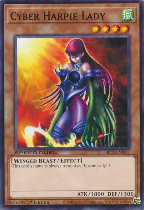 Cyber Harpie Lady SBC2-ENH07 Yu-Gi-Oh card from Speed Duel: Battle City Finals