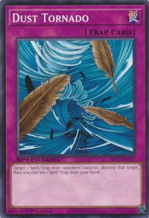 Dust Tornado SBC2-ENA21 Yu-Gi-Oh card from Speed Duel: Battle City Finals