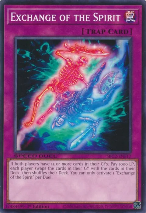 Exchange of the Spirit SBC2-ENF17 Yu-Gi-Oh card from Speed Duel: Battle City Finals