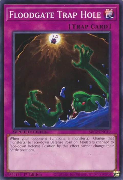 Floodgate Trap Hole SBC2-ENC19 Yu-Gi-Oh card from Speed Duel: Battle City Finals