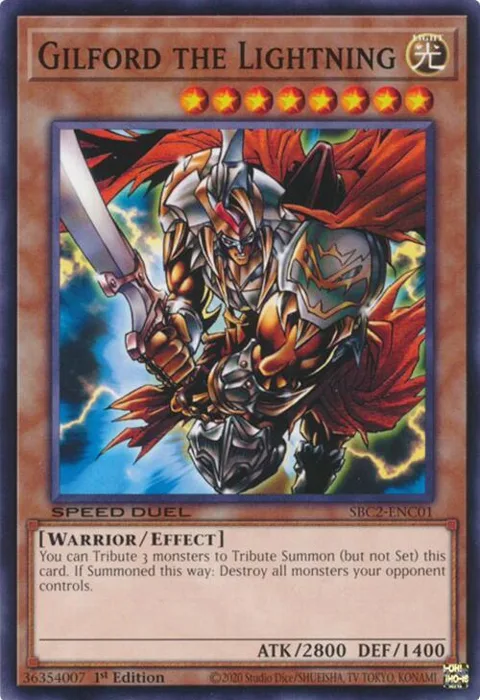 Gilford the Lightning SBC2-ENC01 Yu-Gi-Oh card from Speed Duel: Battle City Finals