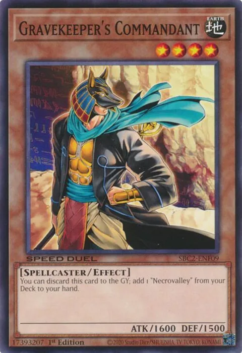 Gravekeeper's Commandant SBC2-ENF09 Yu-Gi-Oh card from Speed Duel: Battle City Finals
