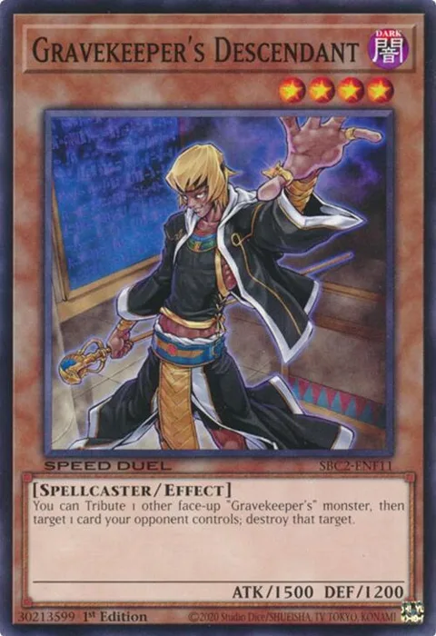 Gravekeeper's Descendant SBC2-ENF11 Yu-Gi-Oh card from Speed Duel: Battle City Finals