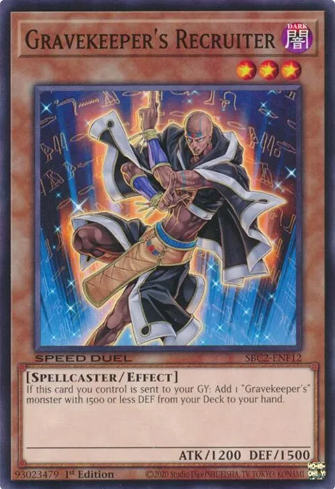 Gravekeeper's Recruiter SBC2-ENF12 Yu-Gi-Oh card from Speed Duel: Battle City Finals