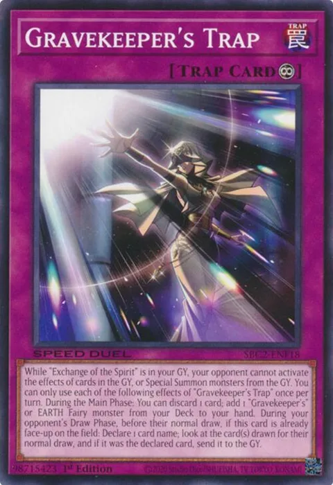 Gravekeeper's Trap SBC2-ENF18 Yu-Gi-Oh card from Speed Duel: Battle City Finals