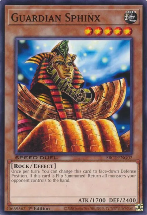 Guardian Sphinx SBC2-ENG02 Yu-Gi-Oh card from Speed Duel: Battle City Finals