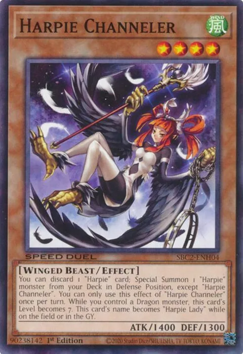 Harpie Channeler SBC2-ENH04 Yu-Gi-Oh card from Speed Duel: Battle City Finals