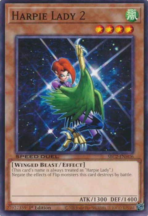 Harpie Lady 2 SBC2-ENH06 Yu-Gi-Oh card from Speed Duel: Battle City Finals