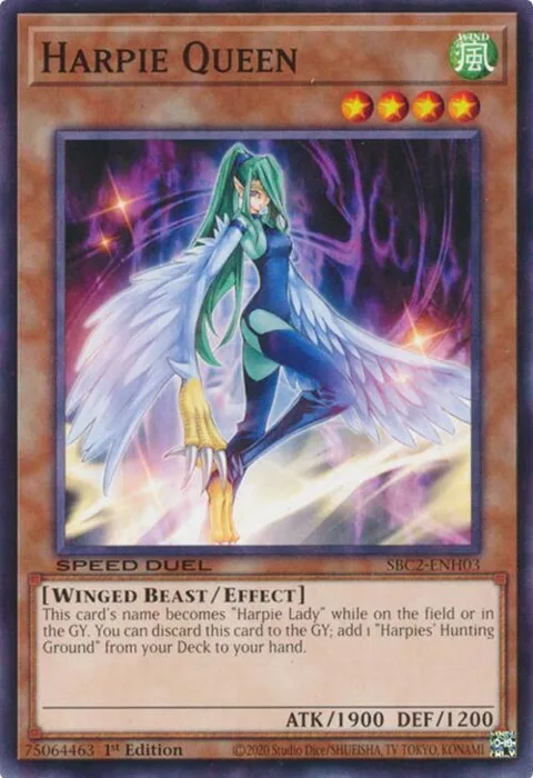 Harpie Queen SBC2-ENH03 Yu-Gi-Oh card from Speed Duel: Battle City Finals