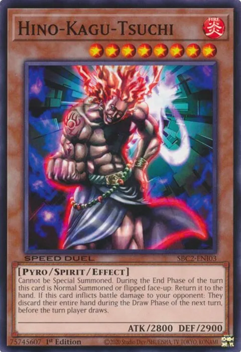 Hino-Kagu-Tsuchi SBC2-ENI03 Yu-Gi-Oh card from Speed Duel: Battle City Finals